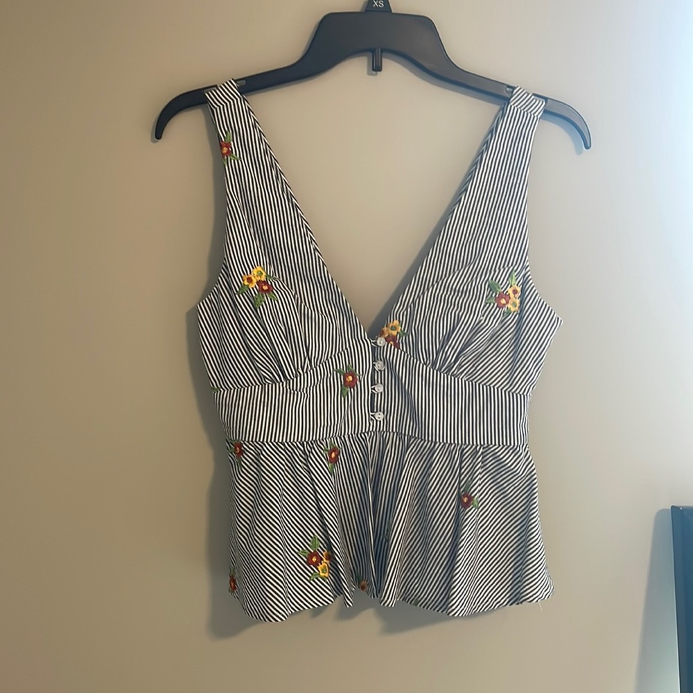 Floral striped tank